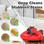 4 Part Stainless Steel Spin Mop Handles, Mop Base & Upgrade Scrub Brush Combo for Ocedar EasyWring 1 Tank Spin Mop System, Mop Handle Mop Base & Brush Set for O Cedar Mop, Universal Thin Screw Joints
