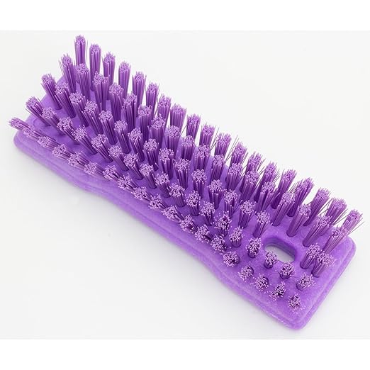 SPARTA 42024EC68 Comfort Grip Plastic Scrub Brush, Hand Brush For Cleaning, 8 Inches, Purple, (Pack of 6)