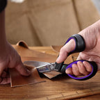LIVINGO Industrial Scissors all Purpose: 9" Professional Heavy Duty Shears Sharp Stainless Steel - Forged Titanium Coated Scissors for Fabric Sewing Carpet Workshop Outdoor Home Office Purple/Black