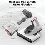 DEVINC Mattress Vacuum Cleaner, 16Kpa 650W Bed Vacuum Cleaner with 245nm UV-C Light& Ultrasonic, 140°F Heat, HEPA Filter, Versatile Handheld Vacuums for Bed, Sofa, Couch, Crib, Beige Corded
