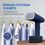 HubiCare Steamer for Clothes, 1500W with Large 250ml Tank, Handheld Clothing Steamer, Fabric Wrinkle Remover, Portable & Compact Travel Size Garment Steamer ONLY FOR 120V (Navy)
