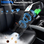Minthouz Car Vacuum Portable Cordless, 10000Pa Vacuum Cleaner, 120W Brushless Motor Handheld Vacuum Cordless, LED Light, Multi-Nozzles for Car, Home, Office, Pet