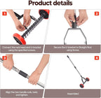 Uranshin Lawn Thatch Rake with Wheels, Dethatching Roller Rake for Lawn Care, Sturdy Stainless Steel Blades Tines, Heavy Duty Yard Lawn Thatch Remover for Moss, Grass Clippings, Leaves & Debris