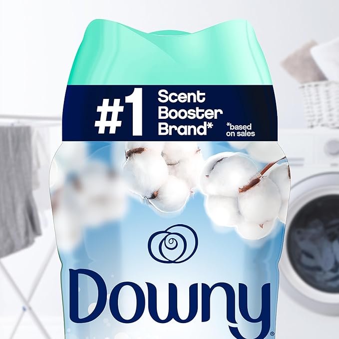 Downy Cool Cotton In-Wash Laundry Scent Booster Beads, 24 oz, laundry scent beads, Long-lasting Freshness