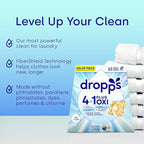 Dropps 4-in-1 Plus Oxi Free & Clear Power Biobased Laundry Detergent Pods, Unscented (63 Pods) - Chlorine-Free Bleach Alternative Biobased Laundry Whitener, Stain & Odor Remover