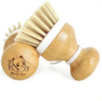 Bamboo Dish Brush,Bamboo Scrub Brush for Bishes Pots Pans Kitchen Sink Cleaning,2 Packs