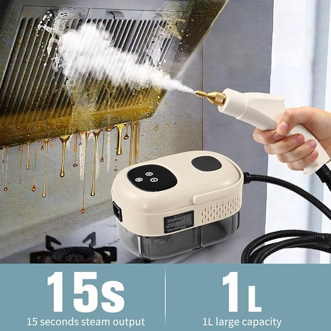 BAUSATZ Handheld Steam Cleaner for Home, Car Detailing, Furniture, Kitchen, Glass Window - Portable Steamer