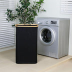 iEGrow Laundry Hamper with Lid, 110L Large Laundry Hamper with Handle and Lid, Collapsible Clothes Basket Organizer with Removable Inner Bag for Clothes Toys Towels - Black