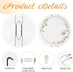 3 Pack Plate Hangers for The Wall, Suitable for 8-10 inch Art Plate, Stainless Steel Invisible Heavy Duty Wire Plate Holder with Wall Hooks, Plate Hangers for Displaying Plates, Platter, Dish, Black