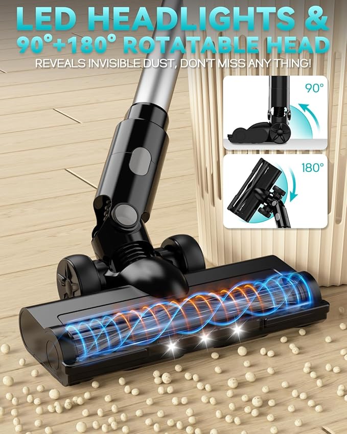 350W Cordless Vacuum Cleaner for Makita 18V Battery, 35kPa Brushless Lightweight Stick Vacuum with 3 Mode Suction, 6 in 1 Stick Vacuum Cleaner with HEPA for Floor, Carpet, Car (Battery Not Included)