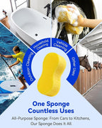 Temede Car Wash Sponge, Car Cleaning Large Sponges, All Purpose Sponges for Cleaning, Easy Grip Thick Foam Scrubber, Giant Bone Sponge for Kitchen, Bathroom, Household Clean