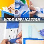 Premium Painters Tape, 10 Rolls Blue Tape Painters Masking Tape for Multi-Purpose, 601yds=10*0.94inch*60.1yds, Craft Adhesive Paint Tape for Walls, DIY Crafts Arts, Labeling, Decoration, Easy Removal