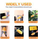 Heavy Duty Duster Refills, Disposable Dusters Kit for Cleaning Dusting Furniture Blind Ceiling Fan, Multi Surface 360 Feather Duster(60)+3FT Extended Handle +1 Handle