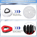 4 Pack Spin Mop Replacements Head Compatible with Oceda EasyWring 1-Tank System,Microfiber Spin Mop Refills Head,1 Mop Scrub Brush + 1 Mop Base + 4 Pack Cleaning Floor Mop Head（White)