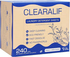 CLEARALIF Laundry Detergent Sheets Up to 240 Loads, Fresh Linen - Great For Travel,Apartments, Dorms,Laundry Detergent Strips Eco Friendly & Hypoallergenic