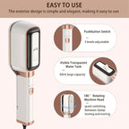 Steamer for Clothes 1000W， 180 °Rotating Head Clamp Ironing Multifunctional Steam Iron，Portable Wet Dry Handheld Wrinkle Remover Suitable for Home, Travel & Dormitory (White)