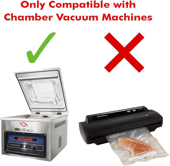 UltraSource - Chamber Machine Pouches 3 Mil Thickness, 6" x 30", Pack of 500 Vacuum Chamber Pouches, BPA-Free Pre-Cut Chamber Vacuum Sealer Bags with tear notch