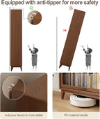 Solid Wood bookcase 5 Tier with Tempered Glass Flip-Up doors, 72Hx13.7Dx32W"Bookshelves Finish Cube Storage Organizer,Bookshelf Versatile Pantry Cabinet with Storage for Kitchen Home Office