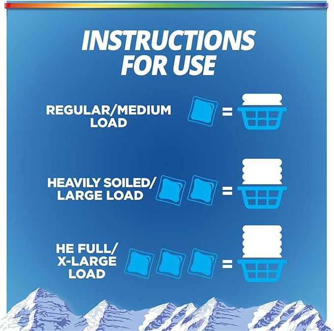 Purex 4-in-1 Laundry Detergent Pacs, Mountain Breeze, 66 Count, Brightening and Whitening, Powerful Clean, Tough on Stains, Boost of Freshness