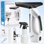 Window Vacuum Squeegee Cordless, Handheld Window Vac with Multi-Purpose Spray Bottle & Microfiber Cloth, Electric Cleaning Tool for Windows, Mirror, Countertop