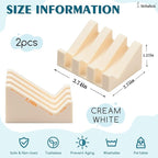 Silicone Soap Dish for Bar Soap Holder for Shower Bathroom Self Draining Waterfall Drying Tray Keep Soap Bars Dry Clean & Easy Cleaning (Cream White, 2)