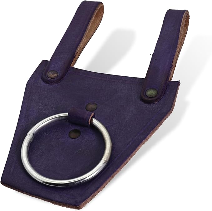 Armory Replicas - Ring Leather Universal O-Ring Medieval Style Axe Holder Belt Frog - Hand Crafted Genuine Leather Costume Weapon Holster Holder