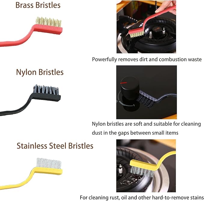 7 Pcs Multi-Purpose Crevice Cleaning Brush Tool for Stubborn Kitchen Grease Stains, Bathroom Crevices, Window Gutters, Tiles and Faucets