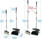 Broom and Dustpan Commercial Long Handle Sweep Set and Lobby Broom Upright Grips Sweep Set with Home Kitchen Room Office and Lobby Floor Black
