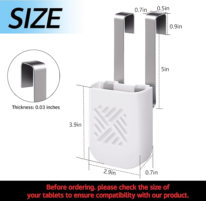 moonoom Toilet Tank Cleaning Tablet Holder, 3.7'' x 2.9'' x 0.7'' Toilet Tank Bleach Tablet Bracket, Hanging Toilets Bowl Cleaner Carrier for Preventing Dissolved Residue From Polluting Water Tanks