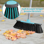 Blue Indoor Broom 54" Long Handle House Broom for Floor Cleaning Sweeping Broom for Kitchen, Garage, Lobby, Patio and Garden