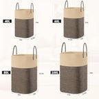 Laundry Basket,Woven Cotton Rope Laundry Hamper,Versatile Storage for Dirty Clothes,Baby Toys,and Blankets in Bathroom, Nursery,and Living Room (Jute, 80L)