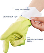 LANON wahoo Skin-Friendly Cleaning Gloves, Dishwashing Kitchen Gloves with Cotton Flocked Liner, Reusable, Non-Slip, Bud Tender, Small
