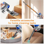 Cordless Stick Vacuum Cleaner - Rechargeable, 45Kpa Powerful Vacuums with Detachable Battery Display, Max 45Mins Runtime, 8 in 1 Handheld Vacuum for Hardfloor & Carpets Pet Hair