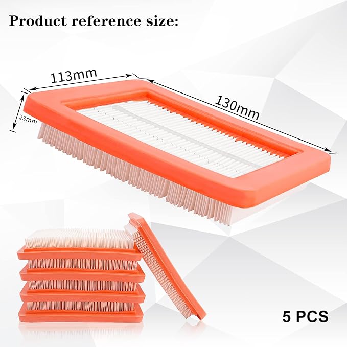 17211-Z8B-901 17211-zl8-023 Air Filter replacement for Honda gc135 gcv135 gc160 gcv160 gc190 gcv190 gx100 /gxv57 Engines Lawn Mower Air Cleaner 491588 399959 F220 tillers, Bomag BT60(Pack of 5)