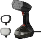 Sunbeam Professional 1575W Handheld Steamer for Clothes, Variable Temperature Control, 25-Second Fast Heat-Up, Bristle Brush, Delicate Fabric Attachment, Black and Red Finish