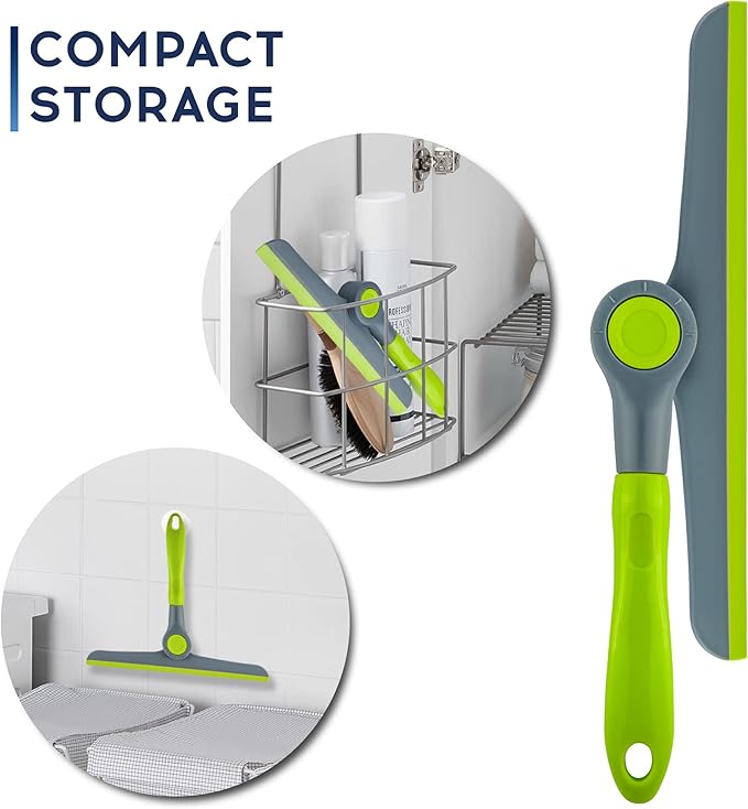 DSV Standard 10" Heavy Duty Green, Grey Window Cleaning Squeegee, Handheld Squeegee for Glass Doors, Windows, Car Windshields & More