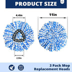 6 Pack Mop Replace Head, Mop Head Replacement, Microfiber, Machine Washable, Easy to Replace and Deep Cleaning, 313