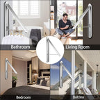Clothes Drying Rack Folding Indoor And Outdoor Universal, Wall Mounted Folding Drying Rack Clothing Retractable Dryer Rack For Laundry Room Closet Organization And Storage, Aluminum (1, Silver)