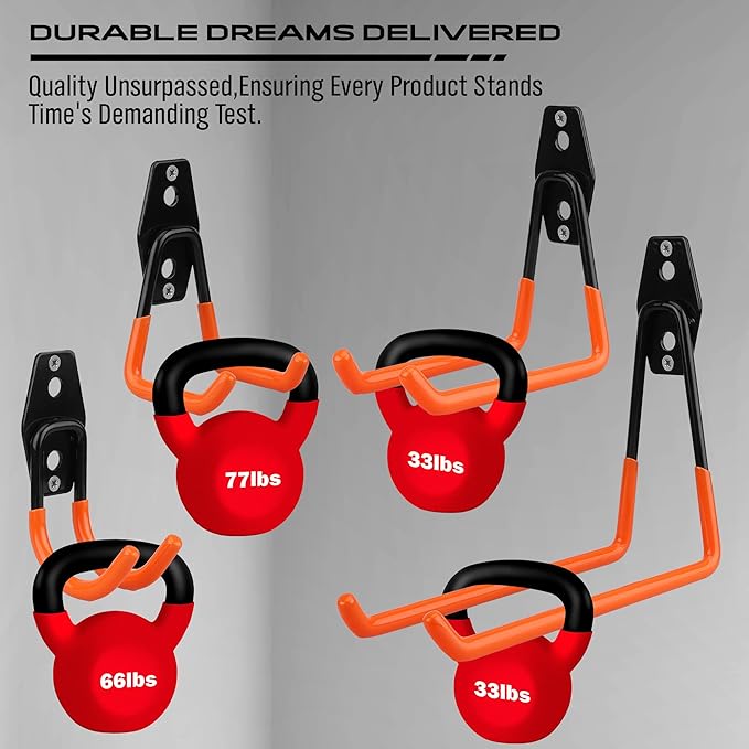 Garage Tool Storage Wall Hook Assortment Set: 15PCS Heavy Duty Large Hanger Garden Tool Organizer Ladder Bike Rack Yard Tool Holder Shed Shovel Metal Screw Organization Bicycle Steel Bracket