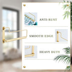 NEWRAIN Clothes Drying Rack, Laundry Racks for Drying Clothes, Wall Mounted Swing Arm Clothes Hanger for Laundry Room, Garage, Indoor & Outdoor Use,Brushed Gold