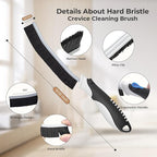 Cleaning Brush-Hard Crevice Cleaning Brushes, Multifunctional Window Groove Brushes, Grout Brush, Cleaning Tool for Bathroom, Kitchen, Toilet, Tile, Sink, Home (6, Black)
