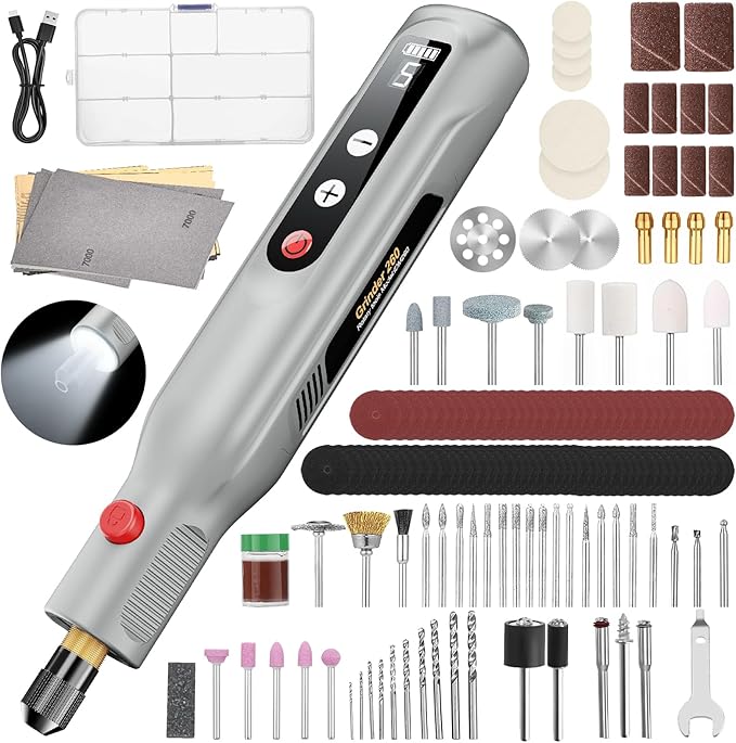Mini Cordless Rotary Tool Kit, 5-Speed 4.2V USB Rechargeable Engraving & Sanding Tool with 105 Accessories, Compact Rotary Tool for Resin Craft, Polishing, Drilling, DIY Projects
