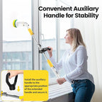 Electric Spin Scrubber, Cordless Cleaning Brush Shower Scrubber Up to 550 RPM with 9 Replaceable Brush Heads, Bathroom Scrubber Adjustable Extension Handle for Bathroom Kitchen Car (Yellow)