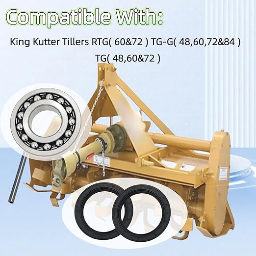 Self-Aligning Bearing & Seal Kit Fits for King Kutter RTG/TG/TG-G Tillers (48-84") - Replaces 902019 & 505017 | LZXQYMX Durable Replacement