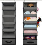 VICTORICH All-IN-ONE Over the Door Organizer, Super Behind the Door Storage Organizer with Door Rack and Large Clear Windows, Wall File Organizer, Hanging Organizer (Big Mesh Grey)