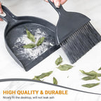 THINKLEARN 2PCS Small Dust Pan and Brush Set, Mini Broom and Dustpan Set, Compact and Hand Broom Combo Set for Cleaning, Dark Gray