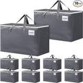 BlissTotes Large Moving Boxes and with Zippers & Handles Moving Supplies with lids, Heavy Duty Totes for Storage Bags for Space Saving, Fold Flat, Moving and Storing, 10 Pack