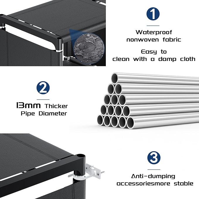 Mavivegue Bookcase, 18-Cube Extra Large Book Shelf, DIY Cube Storage Organizer for Bedroom, Living Room, Home Office - Black