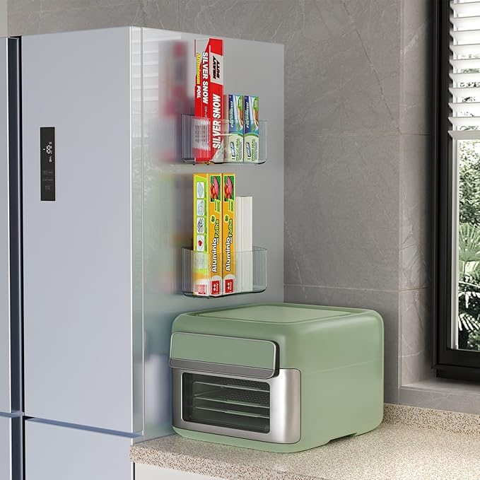 MaraFansie 4 Pack Over Cabinet Organizer Storage Lid Organizer Caddy Space Saver No Drilling Adhesive Hook Over Door Organizer, Clear Gray