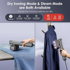 FEPPO Travel Steamer for Clothes, 110-240V Dual Voltage Portable Steamer & Iron 2 in 1, Fast Heat Up, 1100W Powerful Garment Steamer, Large Ceramic Heat Panel for Home & Global & Europe Traveling